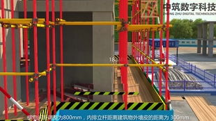 悬挑式脚手架安装施工全过程BIM模拟——中建七局精品BIM动画演示